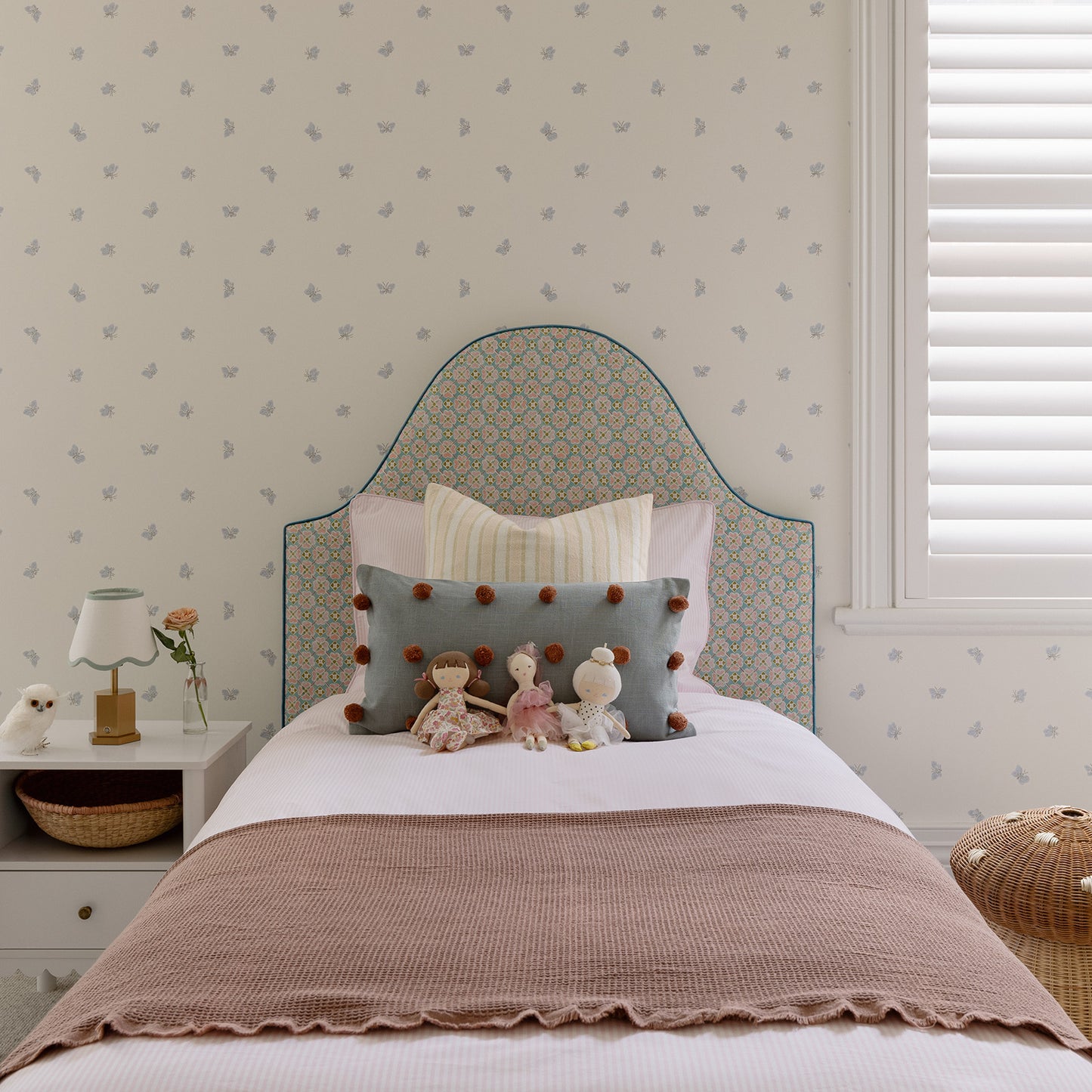 soft stylish girls pink and white stripe bedding